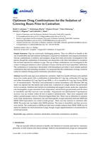 Optimum drug combinations for the sedation of growing boars prior to castration