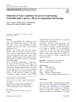 Induction of water repellency by leaves of contrasting Australian native species: effects of composition and heating