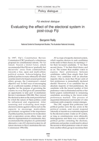 Evaluating the effect of the electoral system in post-coup Fiji