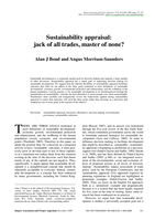 Sustainability appraisal: Jack of all trades, master of none?