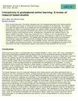 Interactivity in professional online learning: A review of research based studies