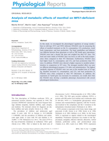 Analysis of metabolic effects of menthol on WFS1-deficient mice