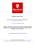 ‘Shut up and bill’: Workplace bullying challenges for the legal profession
