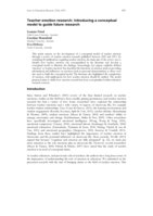 Teacher emotion research: Introducing a conceptualmodel to guide future research