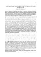 The heritage servicescape: Authenticating the heritage hotel experience within a world heritage historic city