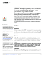 Infective respiratory syncytial virus is present in human cord blood samples and most prevalent during winter months