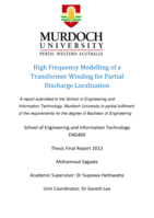 High frequency modelling of a transformer winding for partial discharge localization