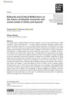 Editorial and Critical Reflections on the future of identity moments and social media in China and beyond