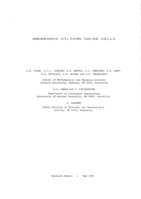 Amorphous silicon solar cells