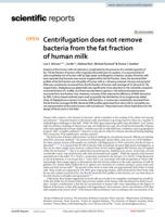 Centrifugation does not remove bacteria from the fat fraction of human milk