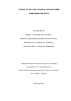 A study of the lives of casual TAFE lecturers in metropolitan Perth