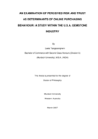 An examination of perceived risk and trust as determinants of online purchasing behaviour: a study within the U.S.A. gemstone industry