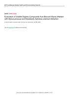 Evaluation of volatile organic compounds from broccoli plants infested with Myzus persicae and parasitoids Aphidius colemani attraction