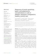Measures of insulin sensitivity, leptin, and adiponectin concentrations in cats in diabetic remission compared to healthy control cats