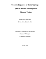 Genome sequence of bacteriophage ΦAR29: a basis for integrative plasmid vectors