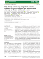 High-density genetic map using whole-genome resequencing for fine mapping and candidate gene discovery for disease resistance in peanut