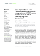 Does improved oleic acid content due to marker-assisted introgression of ahFAD2 mutant alleles in peanuts alter its mineral and vitamin composition?