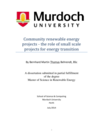 Community renewable energy projects - The role of small scale projects for energy transition