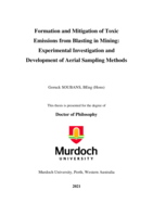 Formation and mitigation of toxic emissions from blasting in mining: Experimental investigation and development of aerial sampling methods