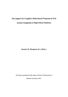 The impact of a cognitive-behavioural program on test anxiety symptoms in high school students