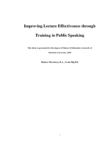 Improving lecture effectiveness through training in public speaking