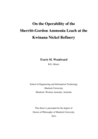 On the operability of the Sherritt-Gordon ammonia leach at the Kwinana nickel refinery