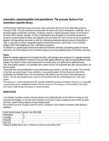 Innovation, experimentation and persistence. The success factors of an Australian tripartite library.