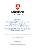 Murdoch engineering pilot plant: Modelling and control design of the three heated tanks