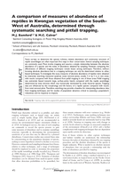 A comparison of measures of abundance of reptiles in Kwongan vegetation of the South-West of Australia, determined through systematic searching and pitfall trapping