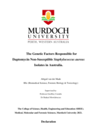 The genetic factors responsible for daptomycin non-susceptible Staphylococcus aureus isolates in Australia