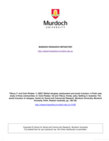Skilled refugees, employment and social inclusion: A Perth case study of three communities
