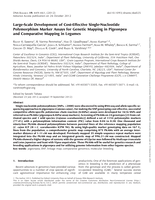 Large-Scale development of Cost-Effective Single-Nucleotide polymorphism marker assays for genetic mapping in Pigeonpea and comparative mapping in legumes