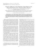 Sequence differences in the diagnostic target region of the oocyst wall protein gene of Cryptosporidium parasites