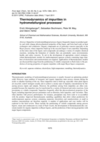 Thermodynamics of impurities in hydrometallurgical processes