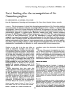 Facial flushing after thermocoagulation of the Gasserian ganglion