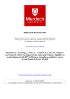 The impact of visa status and Medicare eligibility on people diagnosed with HIV in Western Australia: a qualitative report