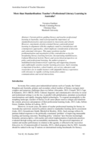 More than standardisation: Teacher's professional literacy learning in Australia?