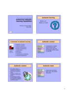 Enhancing authentic learning capabilities