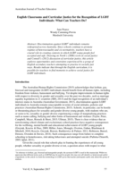 English classrooms and curricular justice for the recognition of LGBT individuals: What can teachers do?