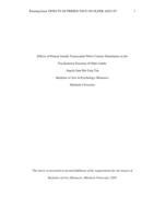 Effects of primed anodal transcranial direct current stimulation on the psychomotor function of older adults