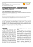Chemical immersion coatings to improve biological degradability of magnesium substrates for potential orthopaedic applications