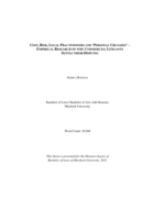 Cost, risk, legal practitioners and ‘personal crusades’ – Empirical research on why commercial litigants settle their disputes