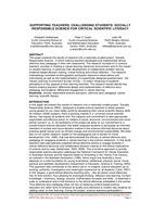 Supporting teachers, challenging students: Socially responsible science for critical scientific literacy