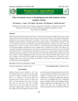 Effect of moisture stress on morphological and yield attributes of four sorghum varieties