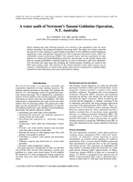 A water audit of Newmont's Tanami Goldmine Operation, N.T. Australia