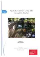 Aquatic fauna and flora surveys at the Lennox Weir, Busselton