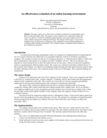 An effectiveness evaluation of an online learning environment