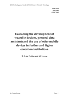 Evaluating the development of wearable devices, personal data assistants and the use of other mobile devices in further and higher education institutions
