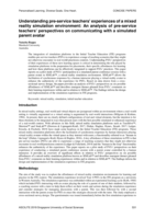 Understanding pre-service teachers' experiences of a mixed reality simulation environment: An analysis of pre-service teachers' perspectives on communicating with a simulated parent avatar