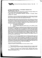 Access to biodiversity: A university perspective